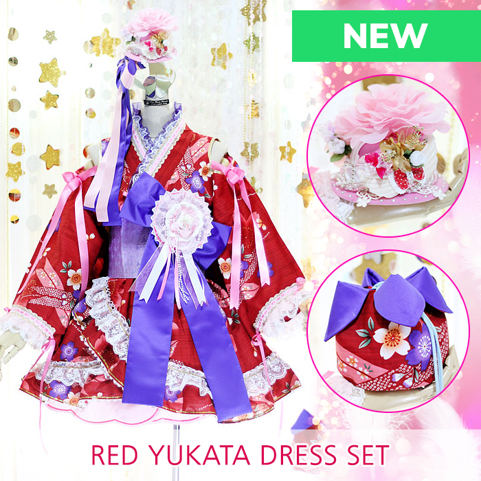 yukata lolita dress red cosplay costume
