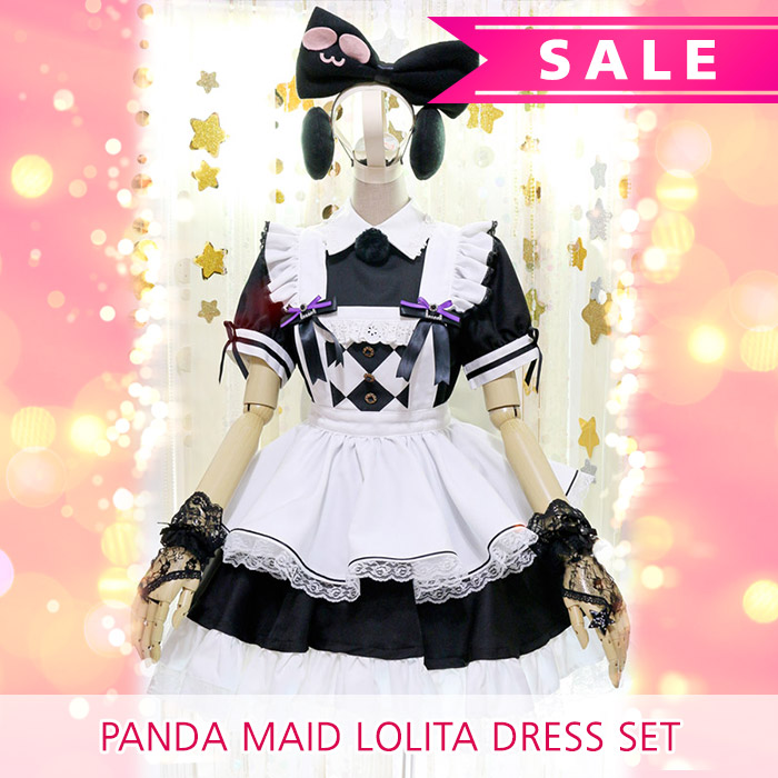 Sale Panda Maid lolita cosplay costume dress