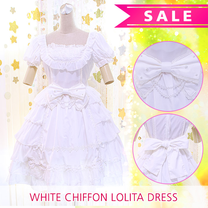SALE Lolita White Chiffon Dress